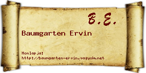 Baumgarten Ervin névjegykártya